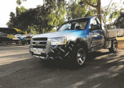 A UTE that has been body wrapped