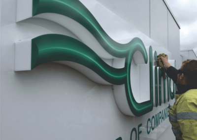 A 3D outside wall sign with 3D lettering