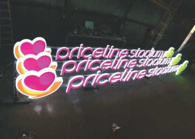 An outside neon with 3d letters